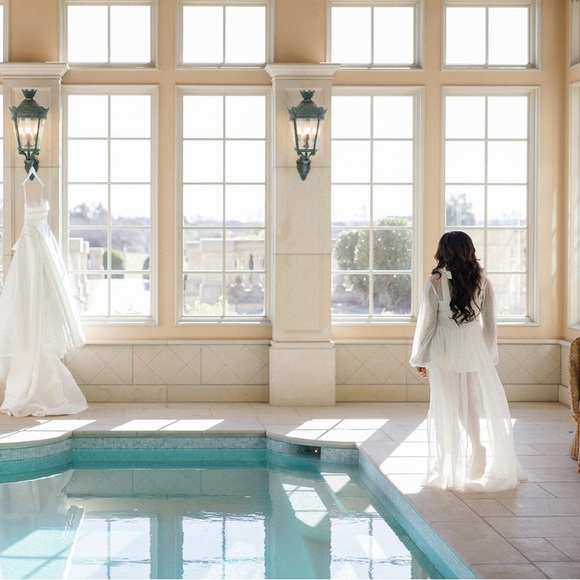 Millie Hand Beaded Pearl Mesh Maxi - Includes Slip - Le rose - Picture 4 of 11